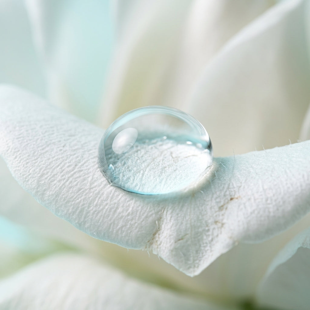 Macro serum droplet on skin